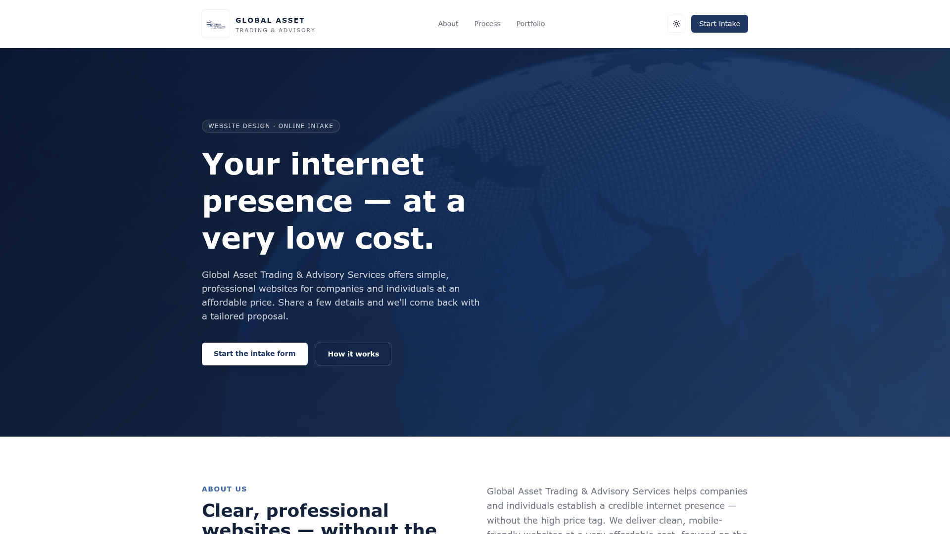 Global Asset Digital website preview