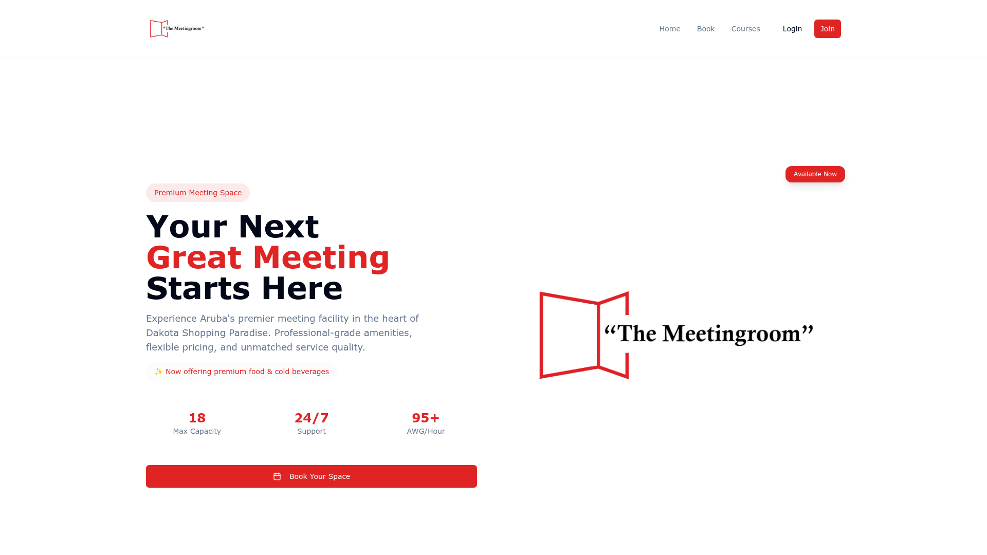 The Meetingroom Aruba website preview